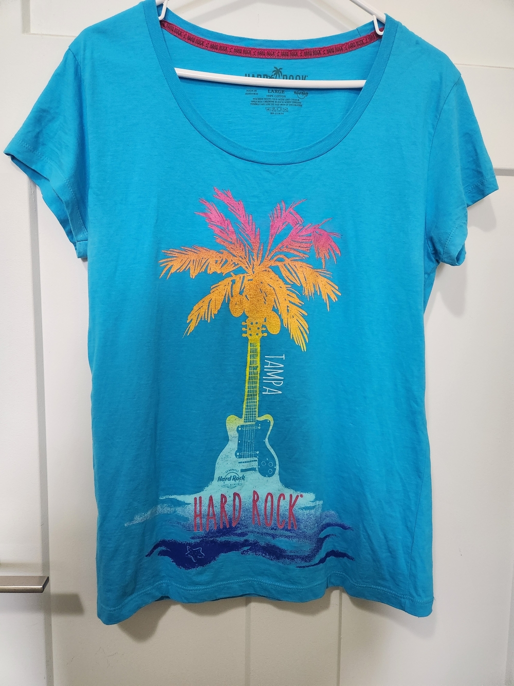 Hard Rock Tampa Palm Tree Guitar Graphic Tee - Womens Size L